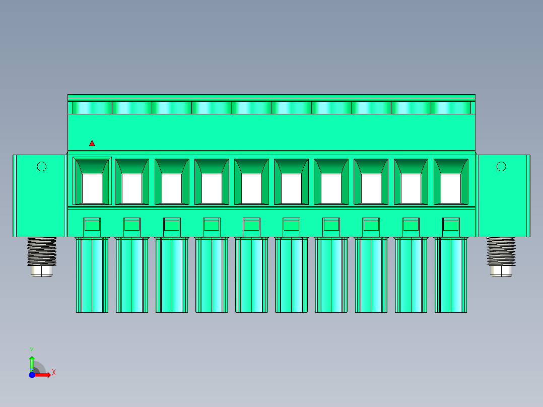 DEGSON 15EDG（公头） 3.5mm 螺钉锁紧，插拔式接线端子 FullPack-15EDGKBM-3.5-10P-14-00AH前视图