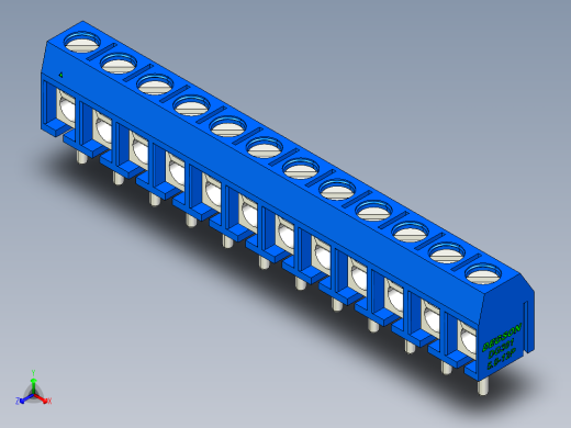 DEGSON DG301 系列 5.0mm 接线端子-DG301-5.0-12P-12-00AH正等轴测缩略图