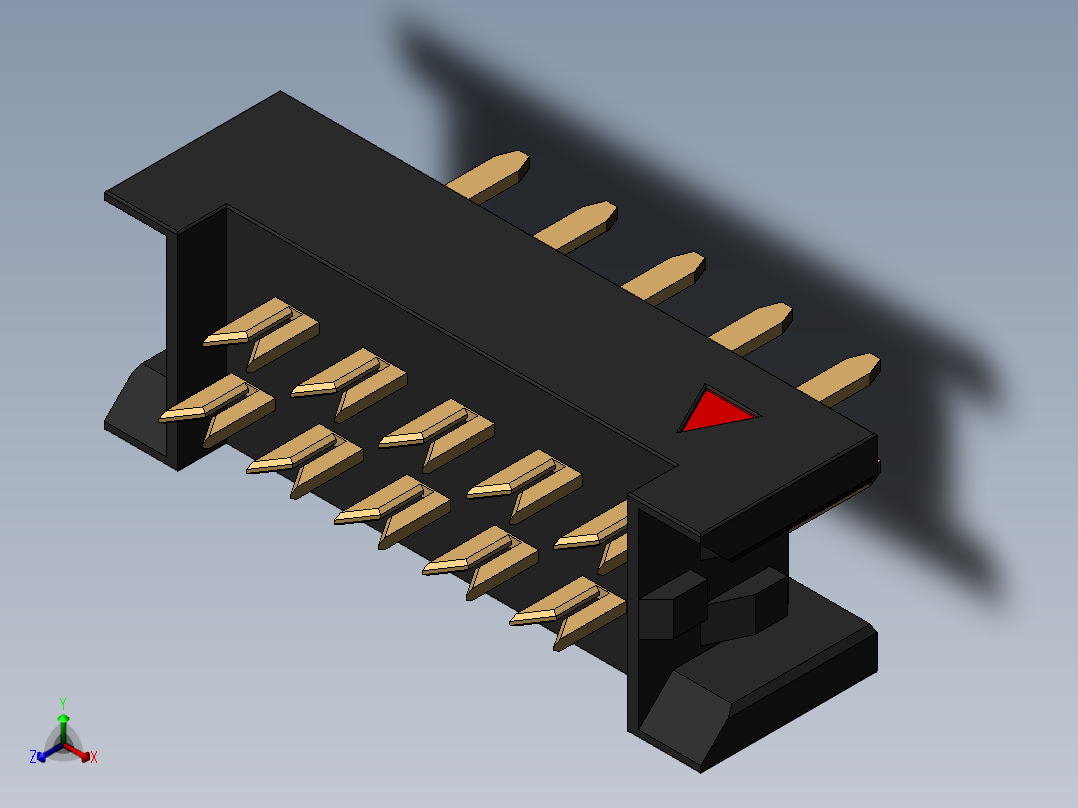 FDC-10 ( DS1018-2.54-10S )正等轴测图