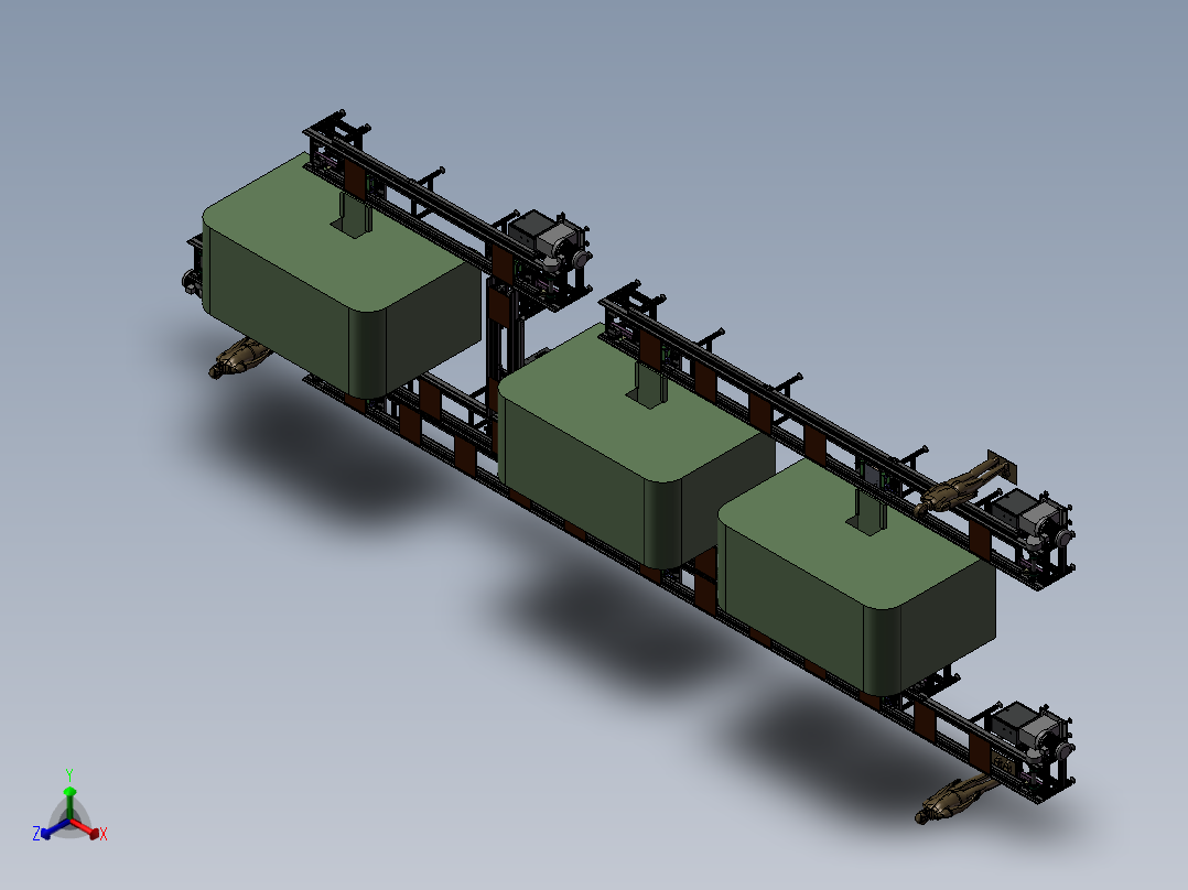 顶升平移自动上下料倍速循环线3D图纸