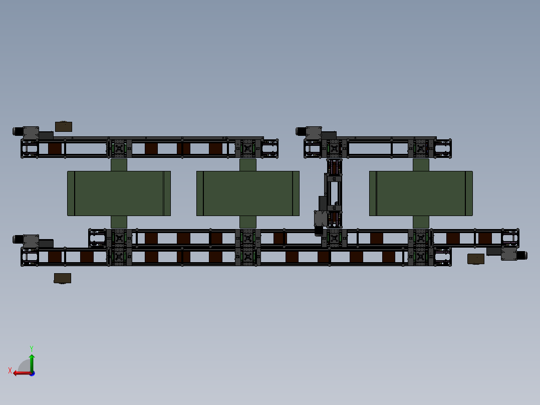 顶升平移自动上下料倍速循环线3D图纸后视图