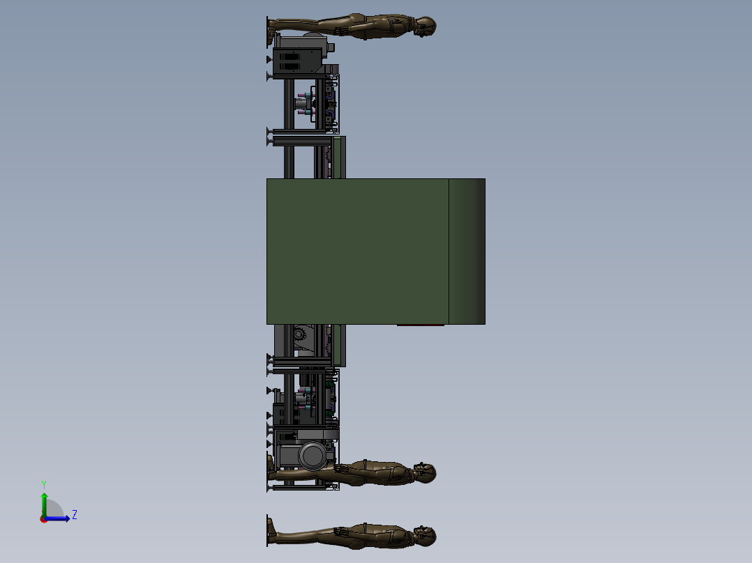 顶升平移自动上下料倍速循环线3D图纸左视图