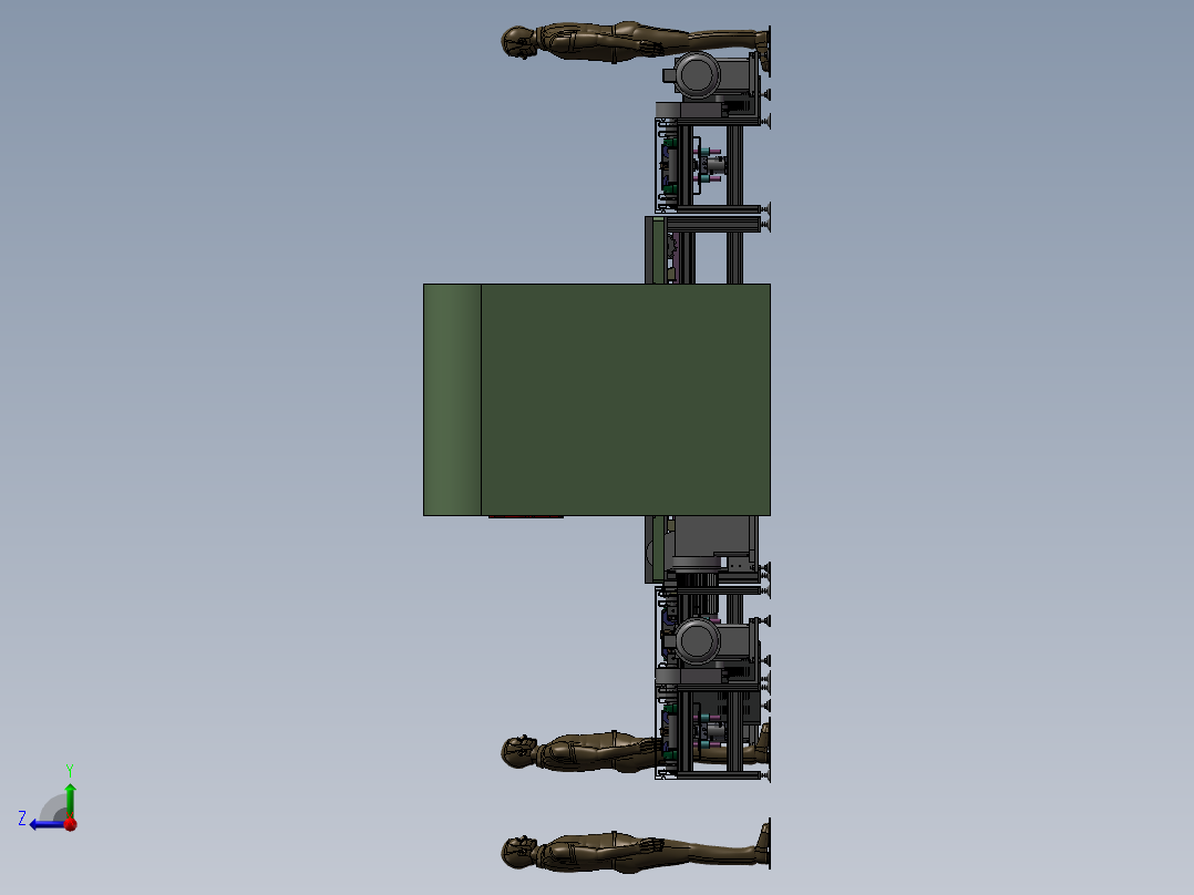 顶升平移自动上下料倍速循环线3D图纸右视图