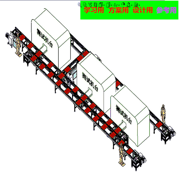 顶升平移自动上下料倍速循环线3D图纸
