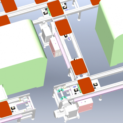 顶升平移自动上下料倍速循环线3D图纸