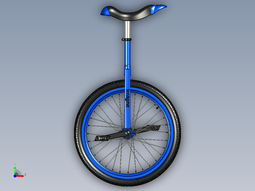 独轮自行车模型前视图