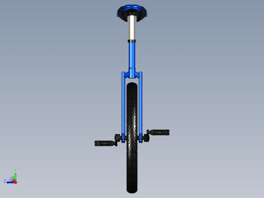 独轮自行车模型右视缩略图