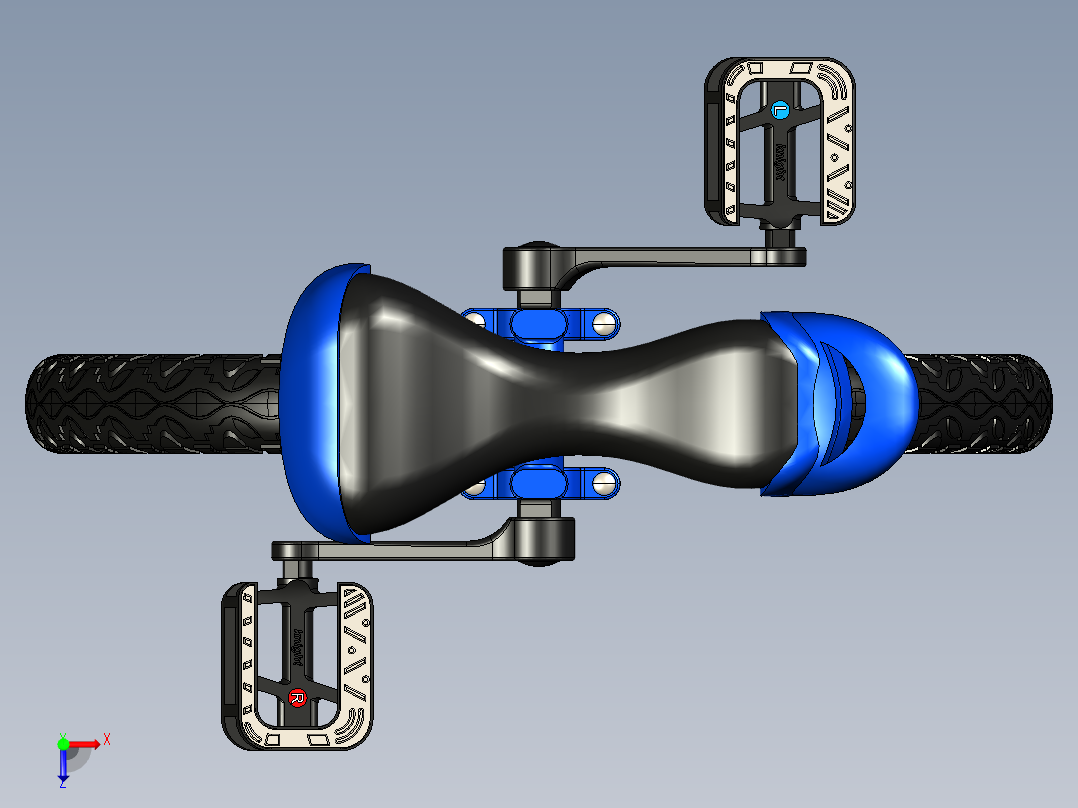 独轮自行车模型俯视图