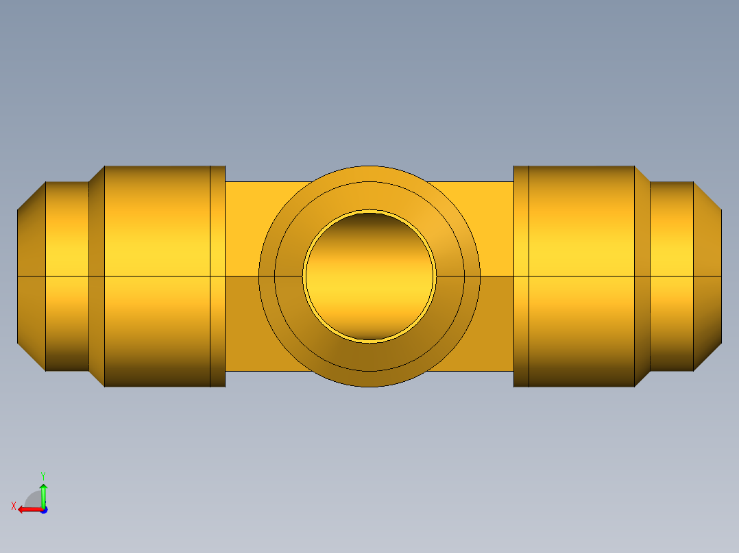 扩口式工业通用硬管接头Union Tee 144F-10后视图