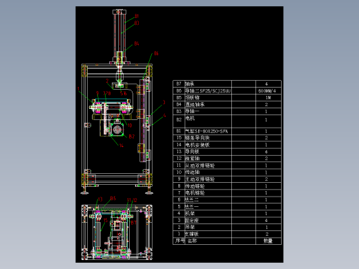 链传动提升机CAD图纸