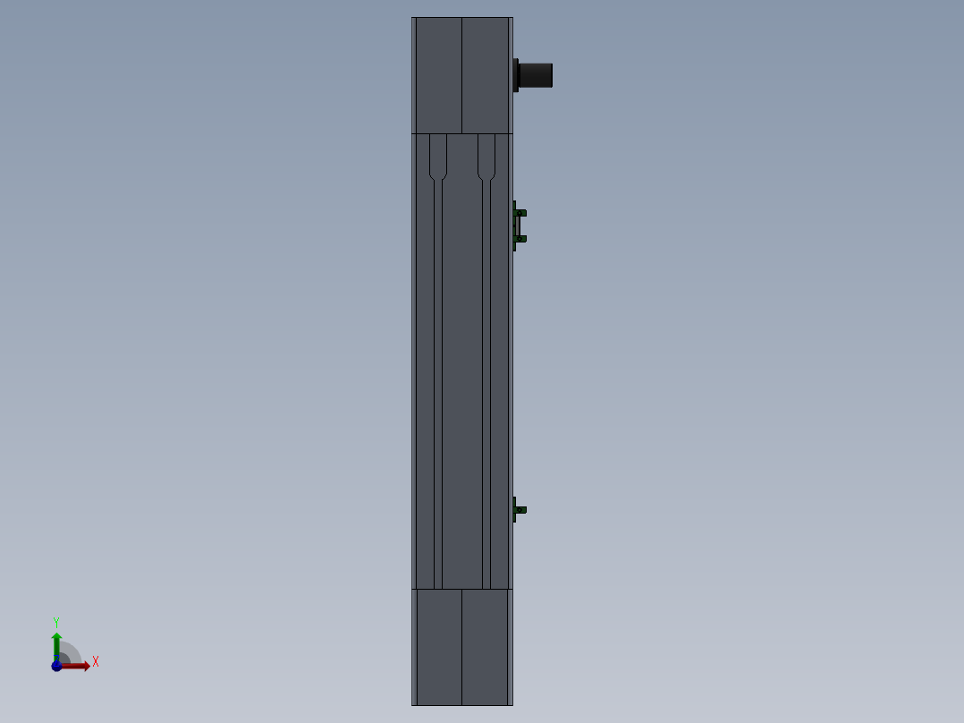 电动滑台模组MTG100左出轴模型前视图