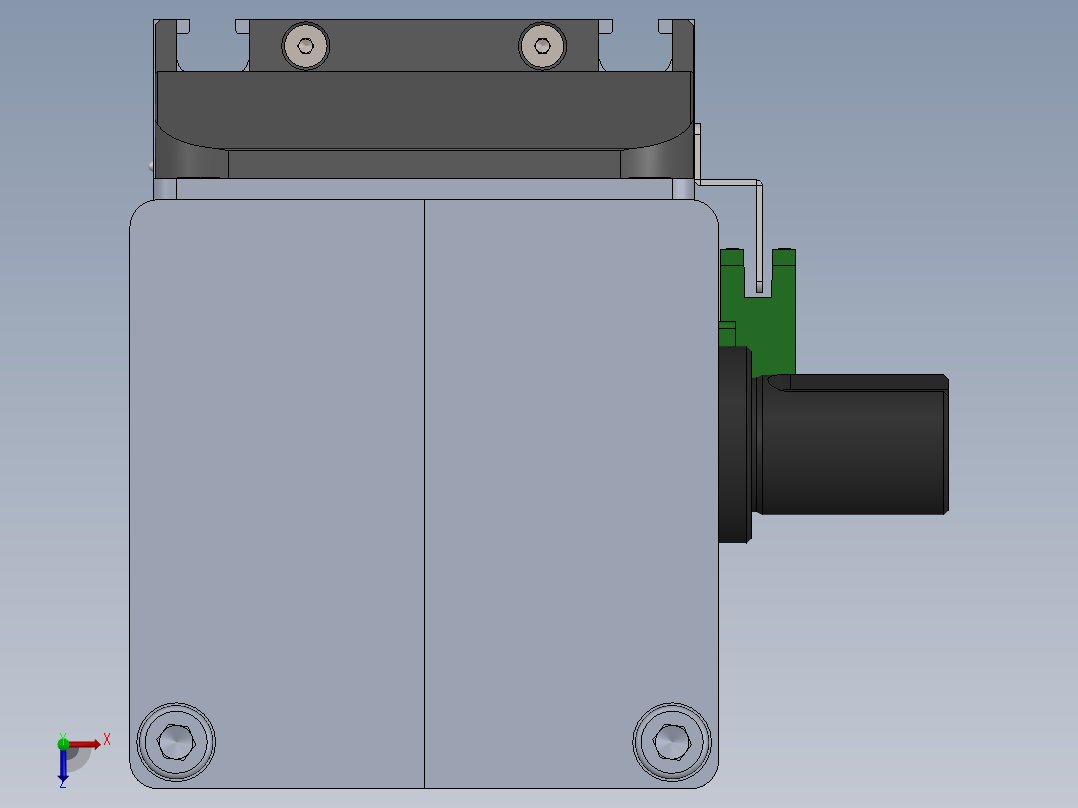 电动滑台模组MTG100左出轴模型俯视图