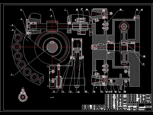 加工中心24刀盘式刀库及自动换刀装置结构设计缩略图