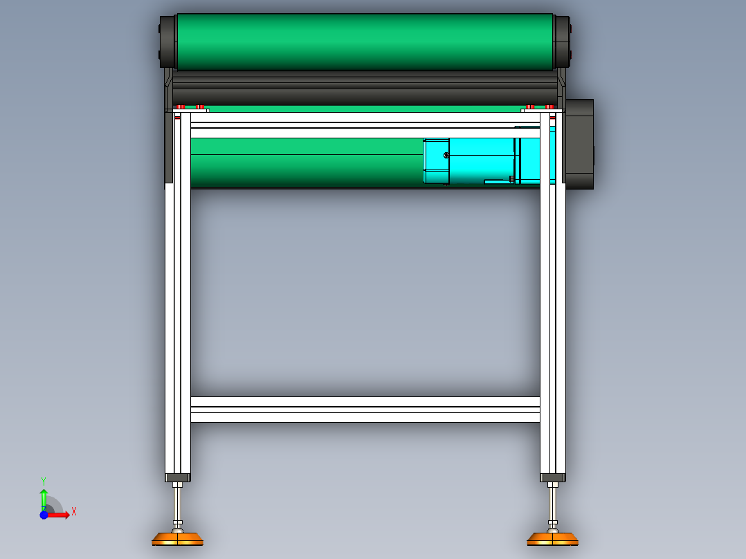 LE-XC4080-中间驱动重载皮带线-负载200kg前视图