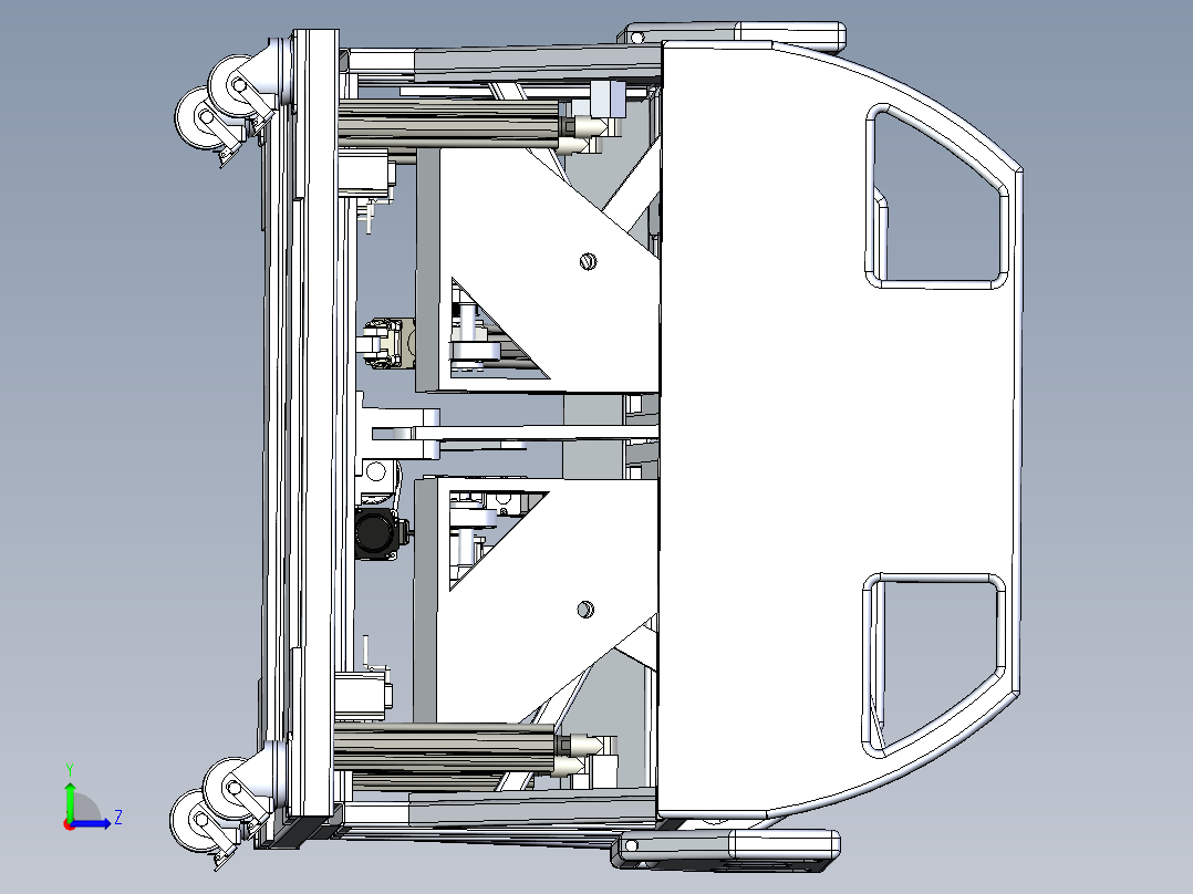 自动病床建模三维模型左视图