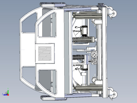 自动病床建模三维模型右视缩略图