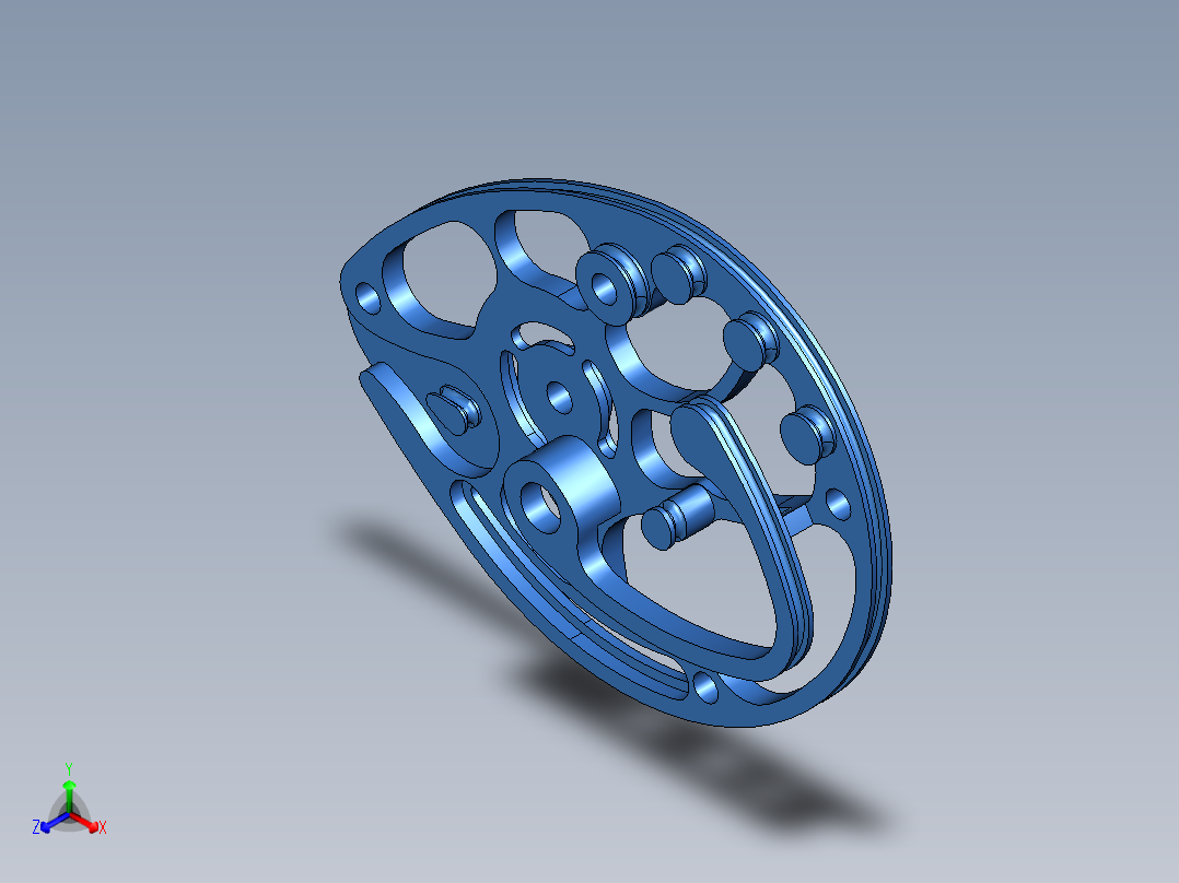 复合弓凸轮三维图正等轴测图