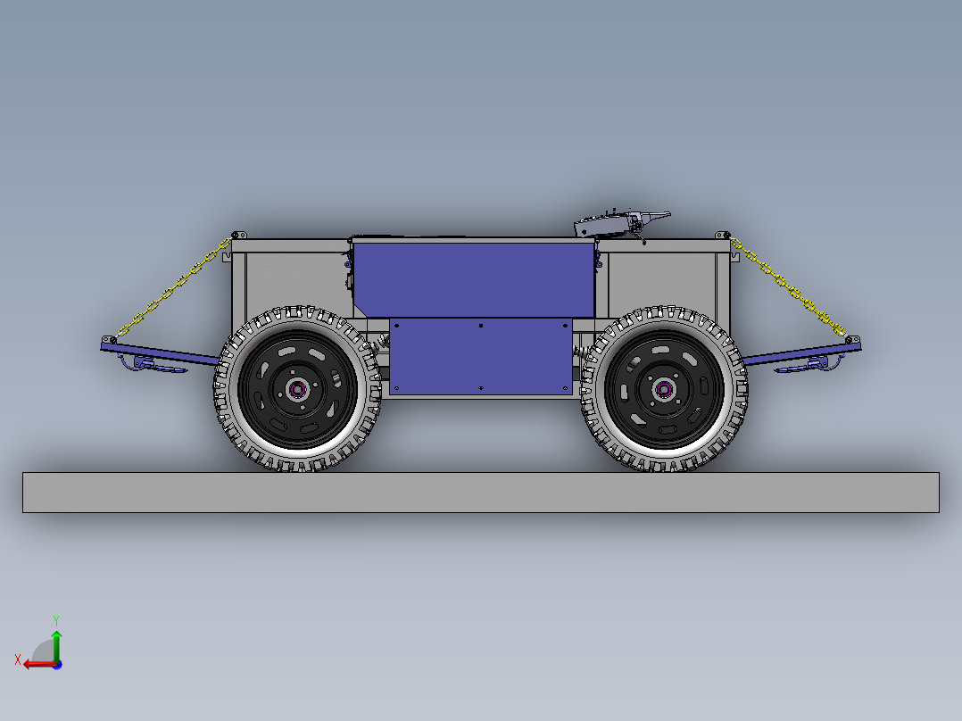 新型遥控四驱运输车 新型传动全地形运输车后视图