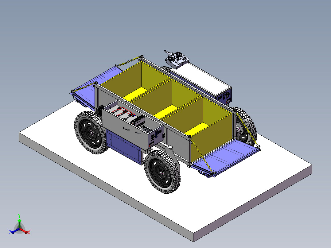 新型遥控四驱运输车 新型传动全地形运输车正等轴测图