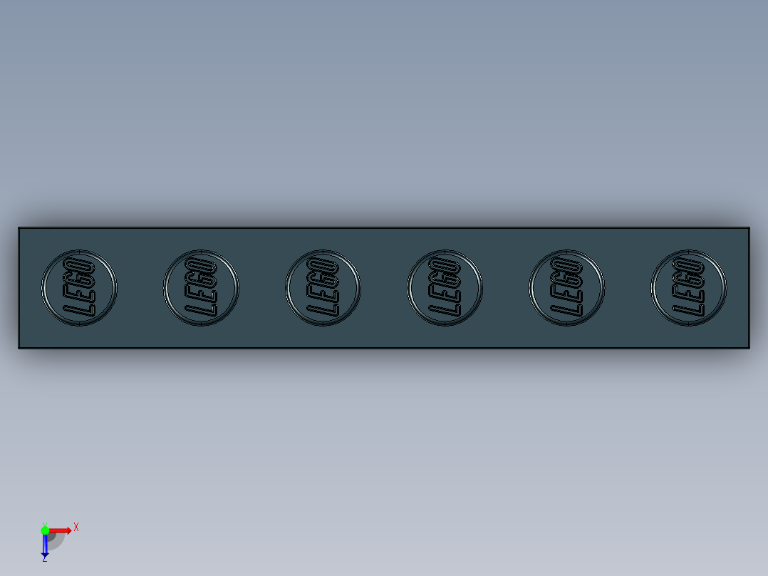 乐高套装 4421基本积木-300926 Black Brick 1 x 6.STEP俯视图