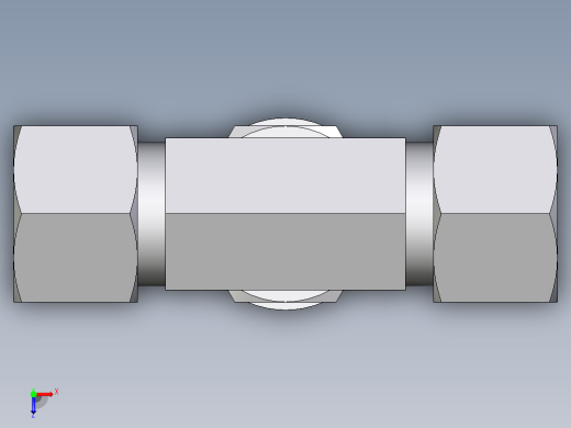 卡套式工业通用硬管接头EO_Adjustable_locknut_branch_tee_TEE12LRCF俯视缩略图
