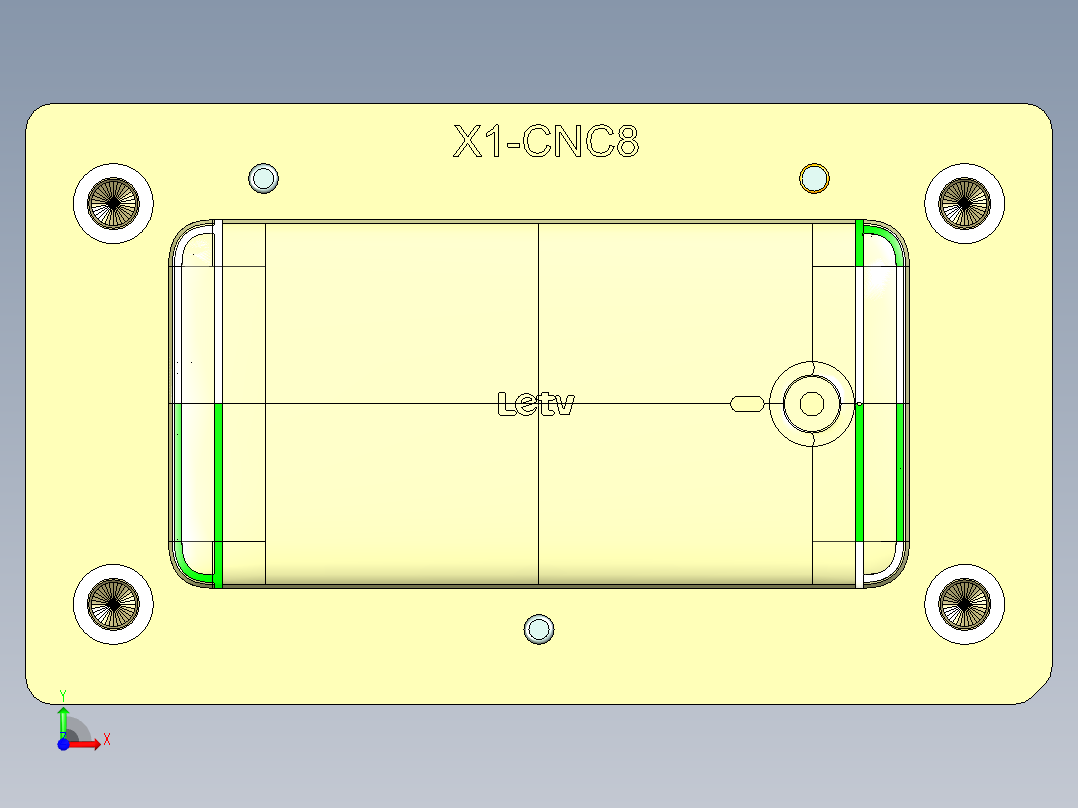 X1-笔记本CNC工装夹具三维模型CNC8-0130前视图