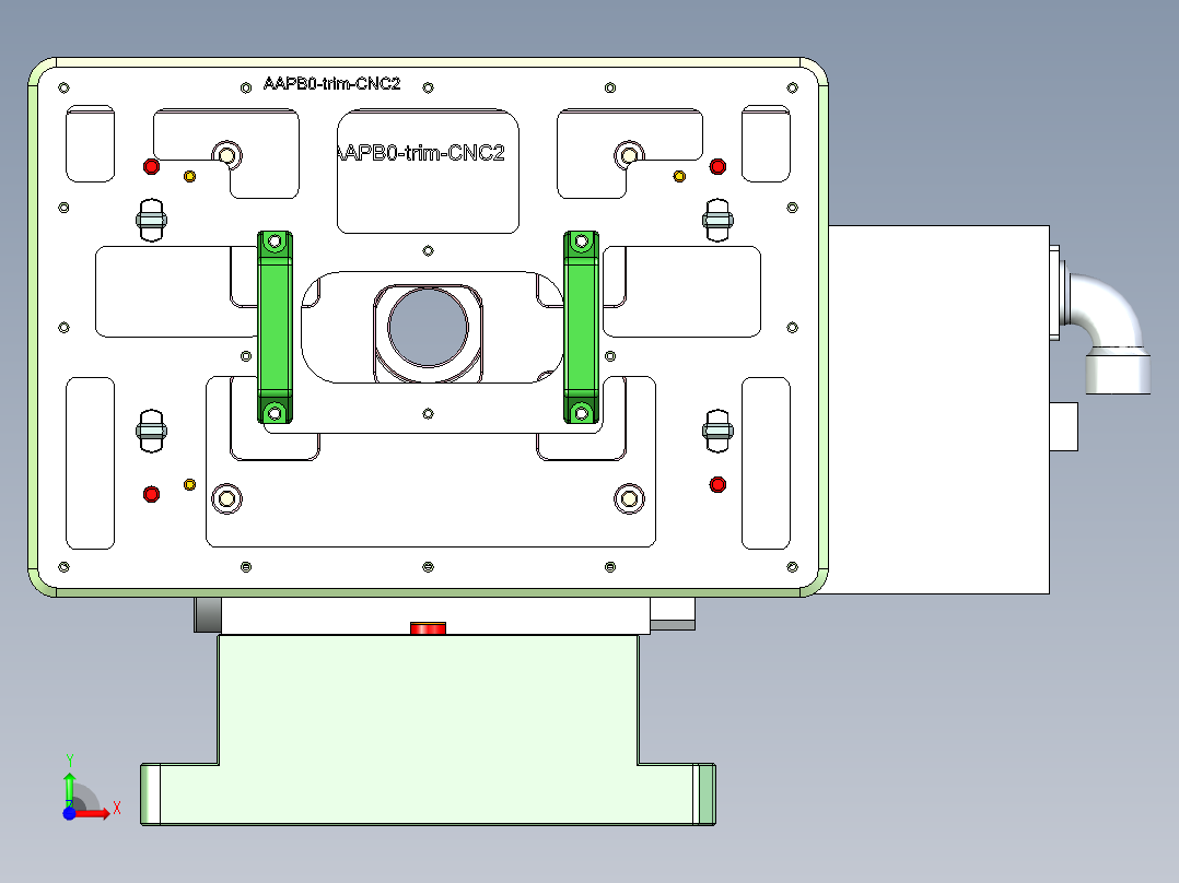 APPB0-TRIM-CNC2笔记本CNC工装夹具三维模型前视图