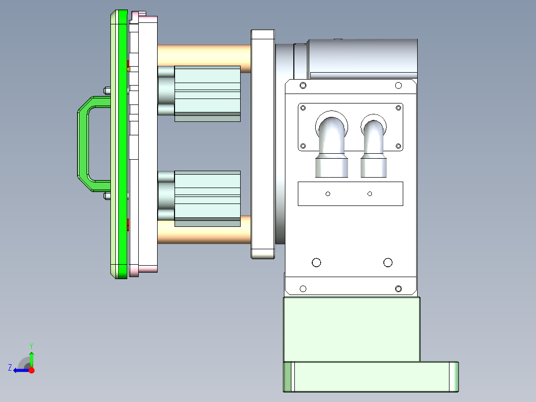 APPB0-TRIM-CNC2笔记本CNC工装夹具三维模型右视图