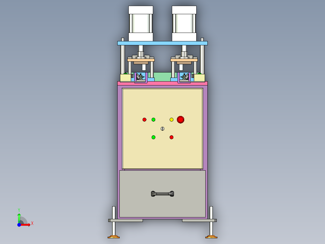 冲切口机-折弯件（cero3.0可编辑+cad）前视图
