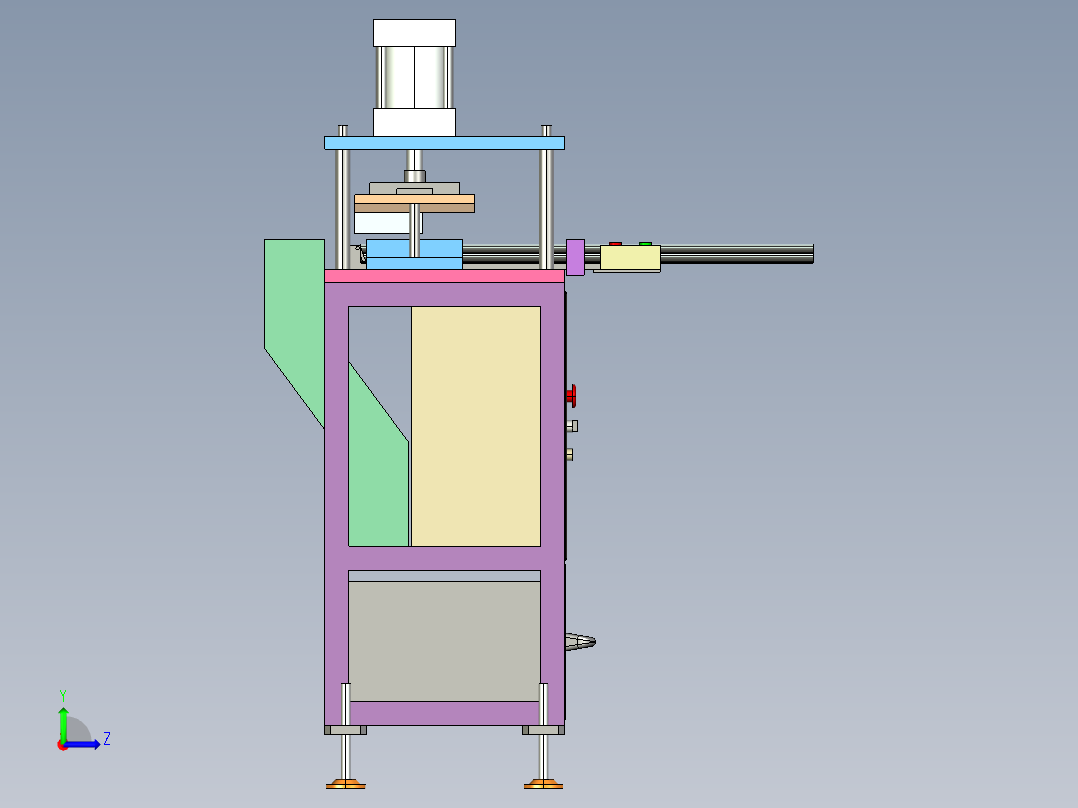 冲切口机-折弯件（cero3.0可编辑+cad）左视图