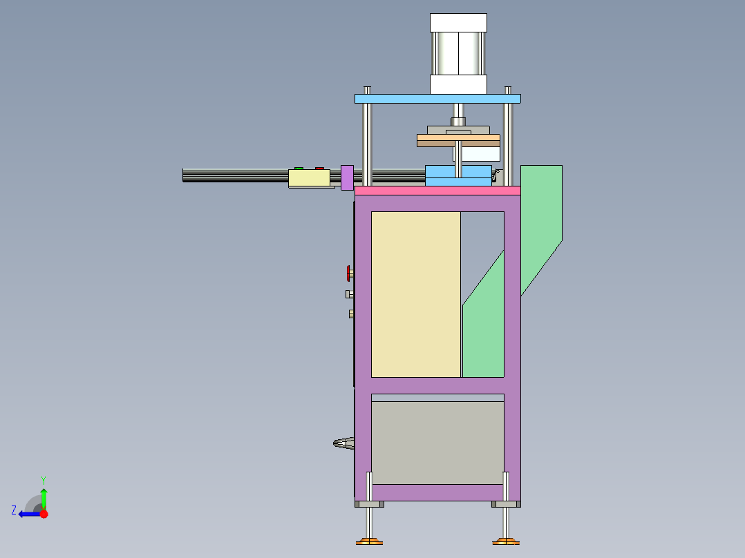 冲切口机-折弯件（cero3.0可编辑+cad）右视图
