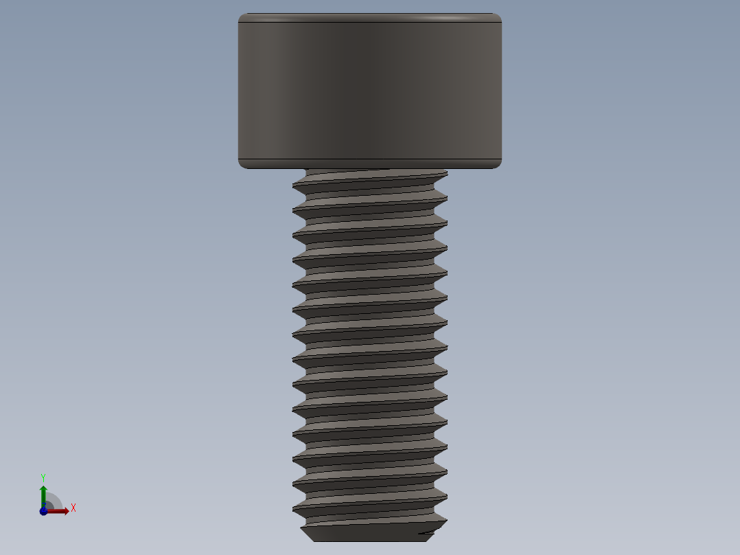 Screw_DIN_912_M5x12F_A2.SLDPRT公制内六角螺钉前视图
