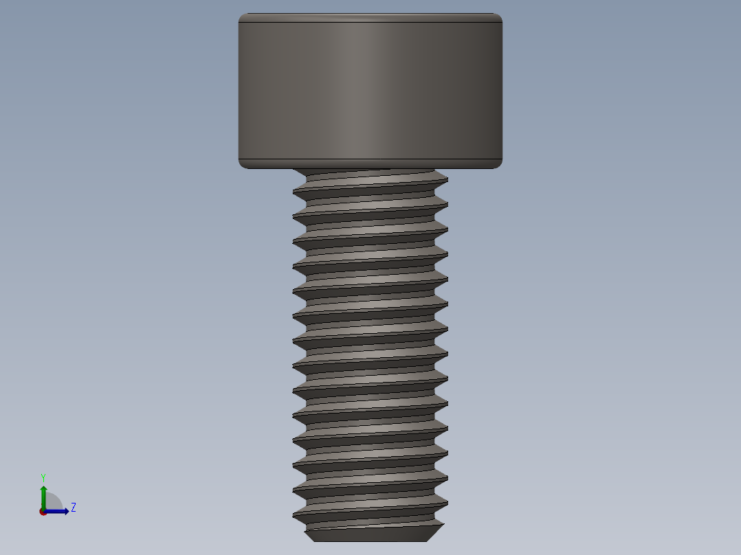 Screw_DIN_912_M5x12F_A2.SLDPRT公制内六角螺钉左视图