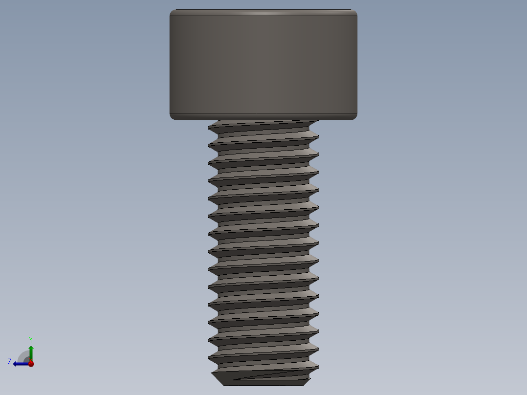 Screw_DIN_912_M5x12F_A2.SLDPRT公制内六角螺钉右视图