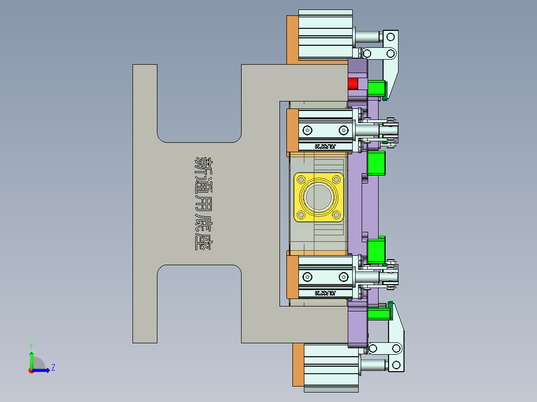 B9450-A-笔记本CNC工装夹具三维模型CNC1内腔开粗-210305左视图
