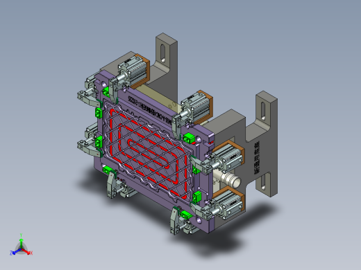 B9450-A-笔记本CNC工装夹具三维模型CNC1内腔开粗-210305正等轴测缩略图