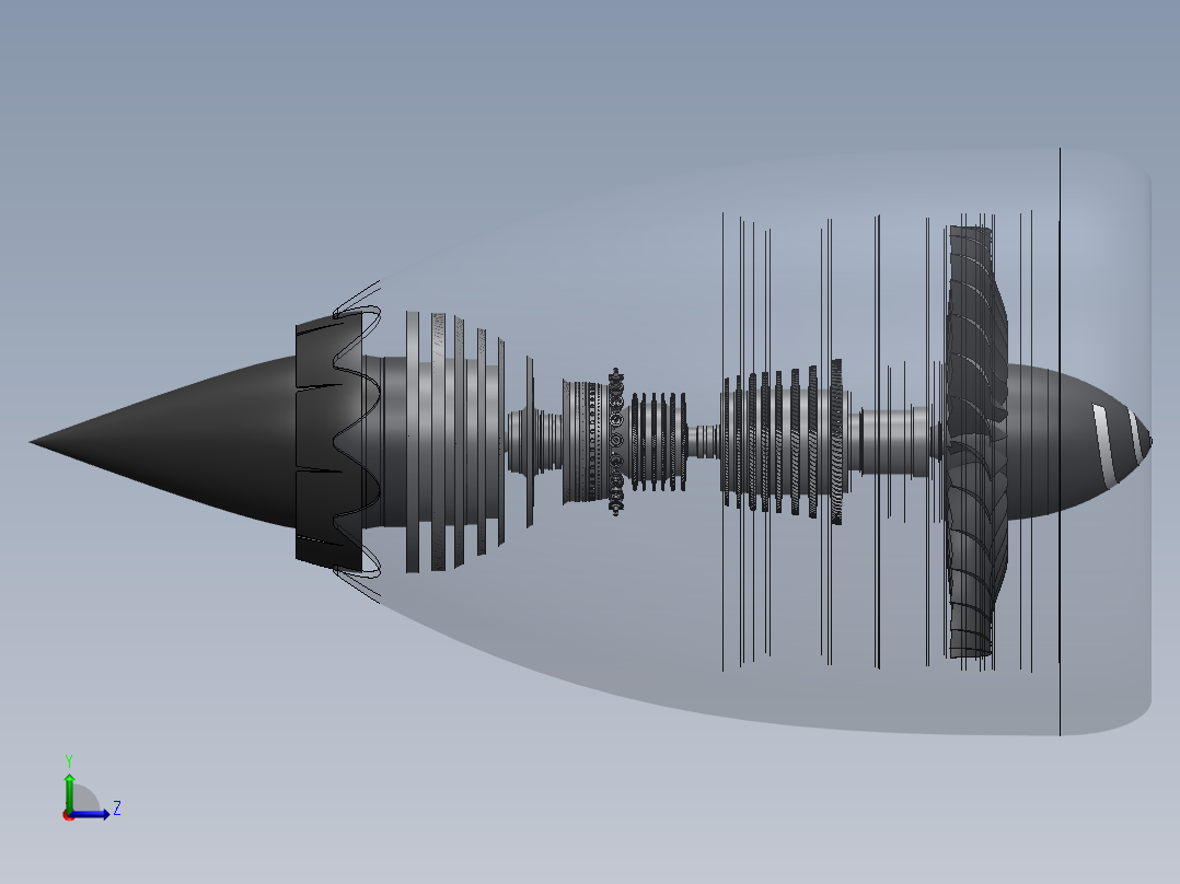 航空发动机(21)左视图