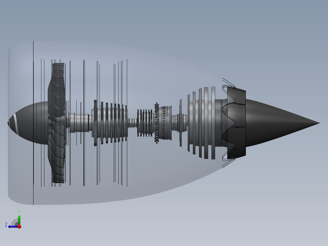 航空发动机(21)右视图