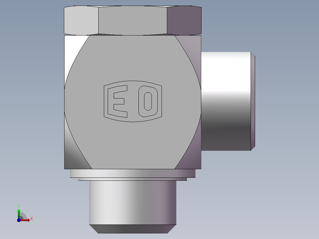 高压铰接式90度接头、1DI-30-B12前视图