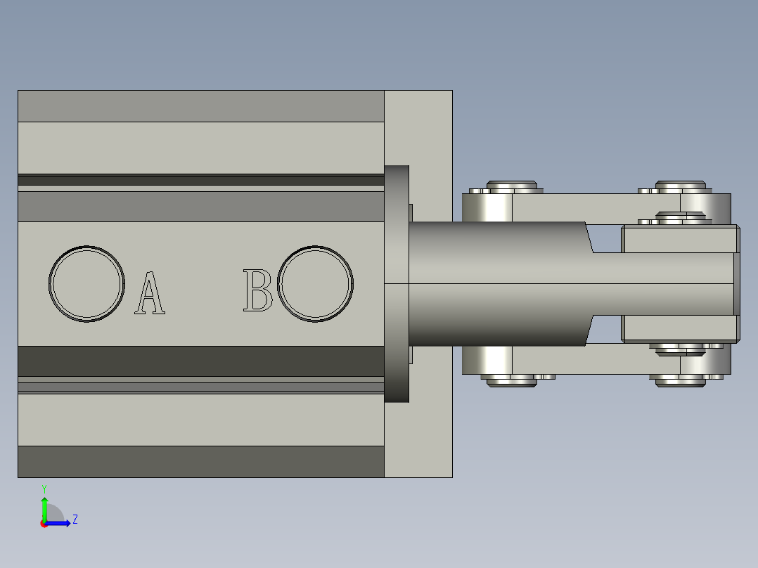 杠杆式空压缸25、32、40、50、63左视图