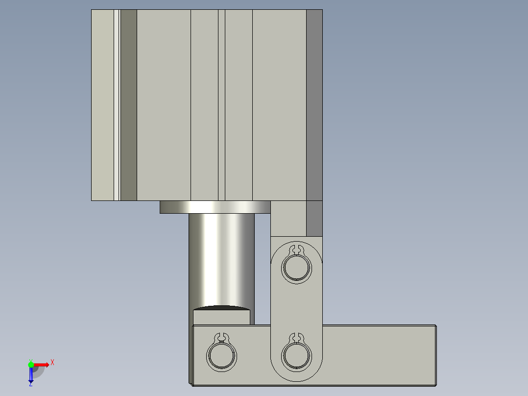 杠杆式空压缸25、32、40、50、63俯视图