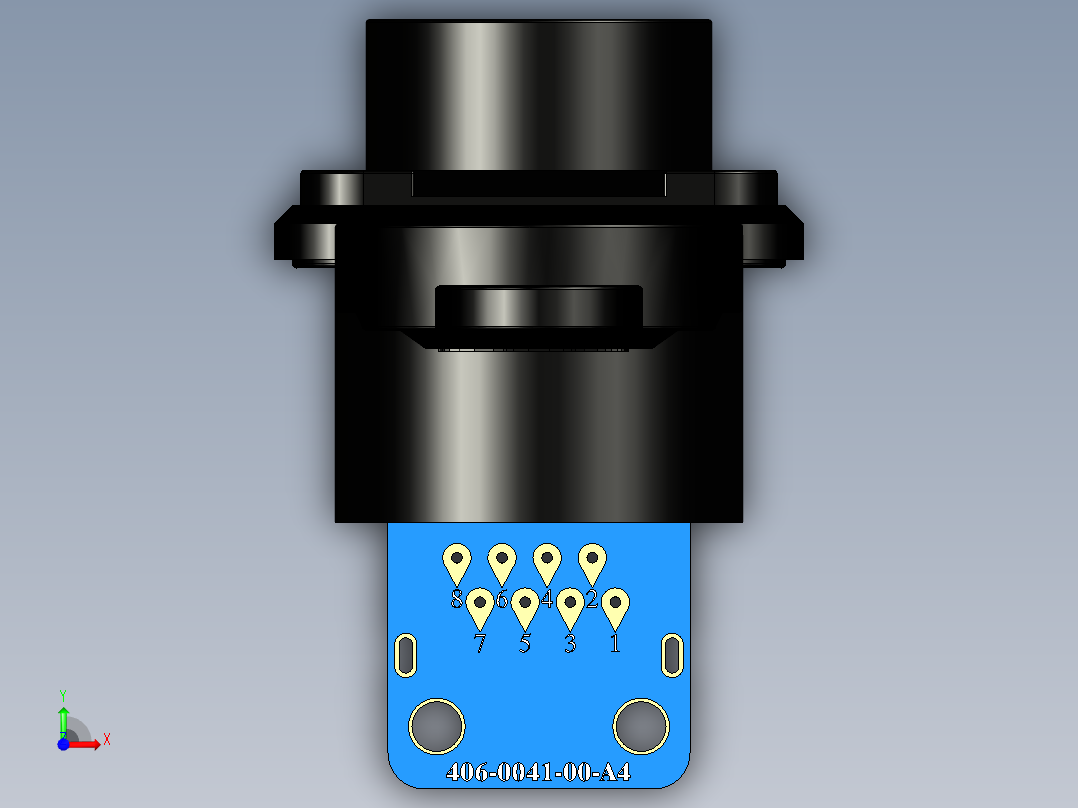 A0002647-用于焊接的面板插座RJ45 - LP-16-J前视图