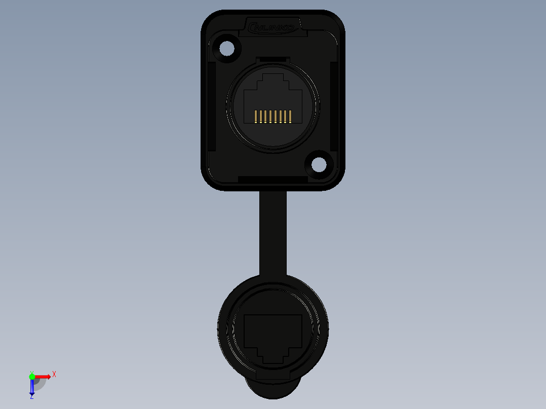 A0002647-用于焊接的面板插座RJ45 - LP-16-J俯视图