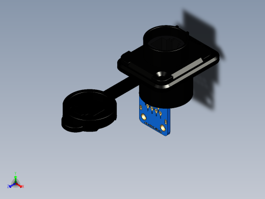 A0002647-用于焊接的面板插座RJ45 - LP-16-J正等轴测缩略图