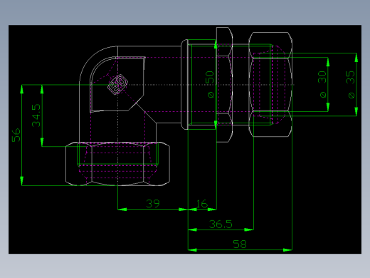 PARKER管接头EO Bulkhead elbow WSV35LCF(16)_front