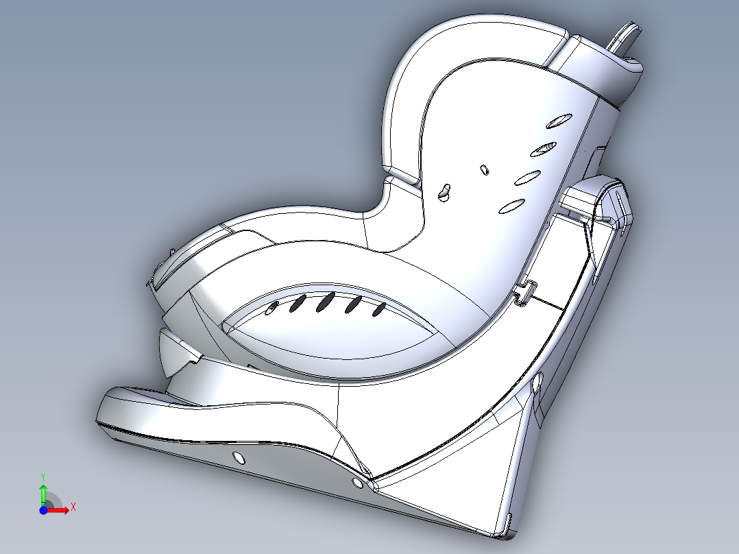 婴幼儿安全座椅三维建模图纸前视图