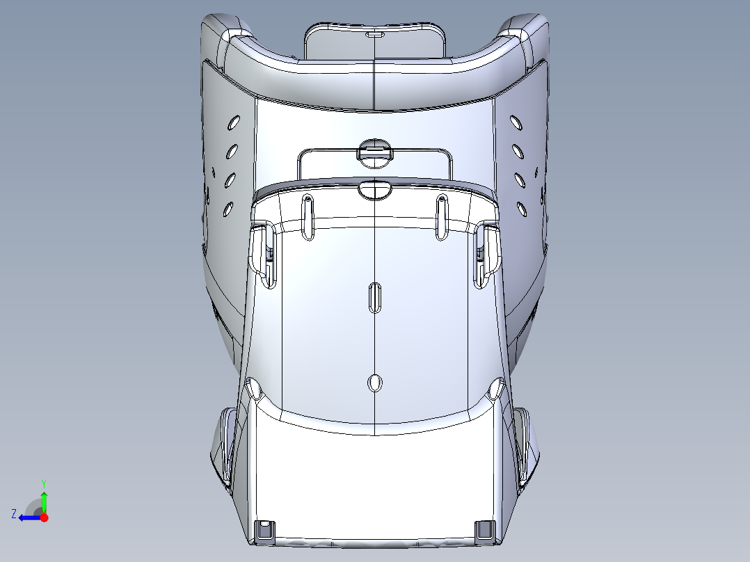 婴幼儿安全座椅三维建模图纸右视图