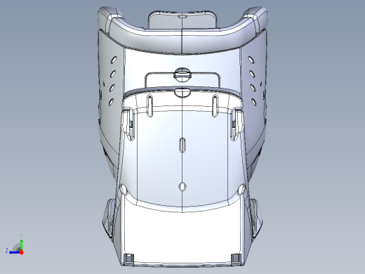 婴幼儿安全座椅三维建模图纸右视缩略图