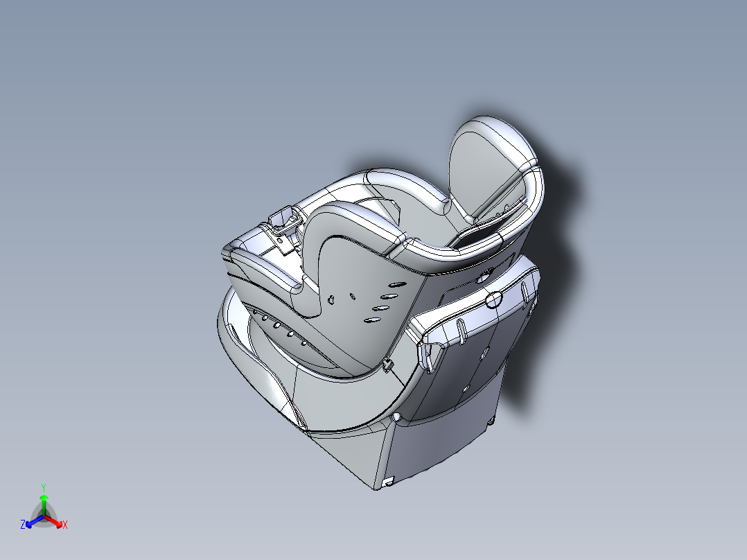 婴幼儿安全座椅三维建模图纸正等轴测图