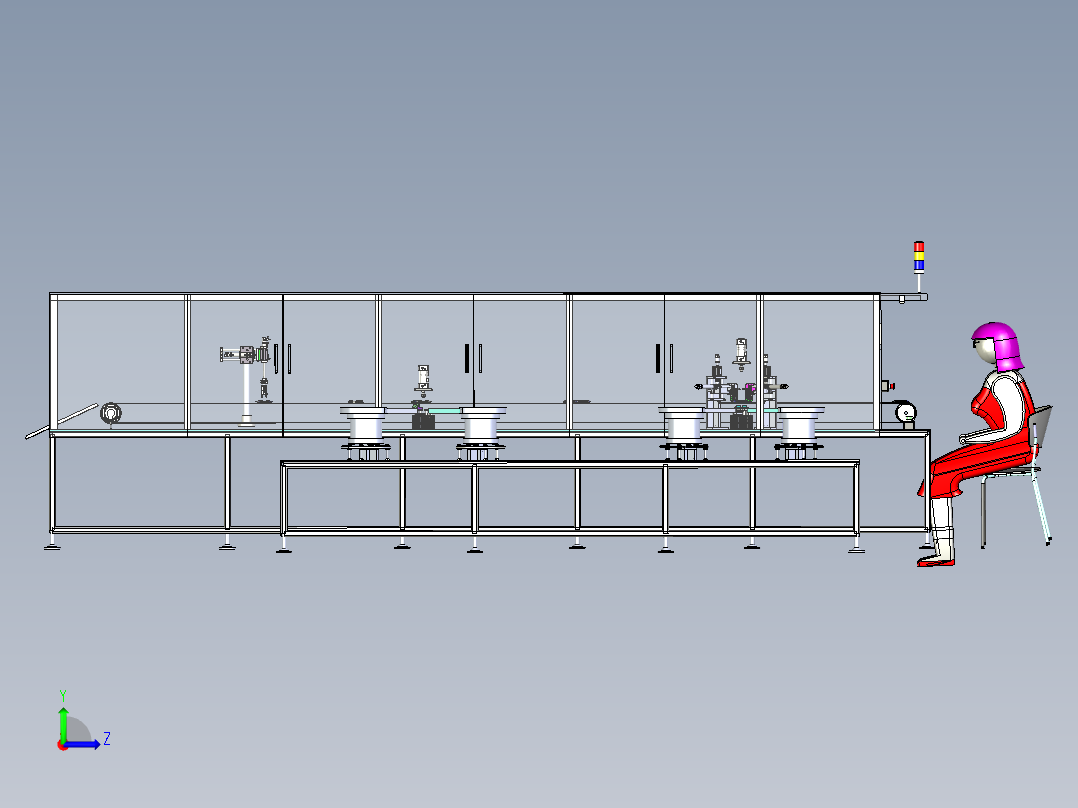 四极碳刷自动组装机左视图